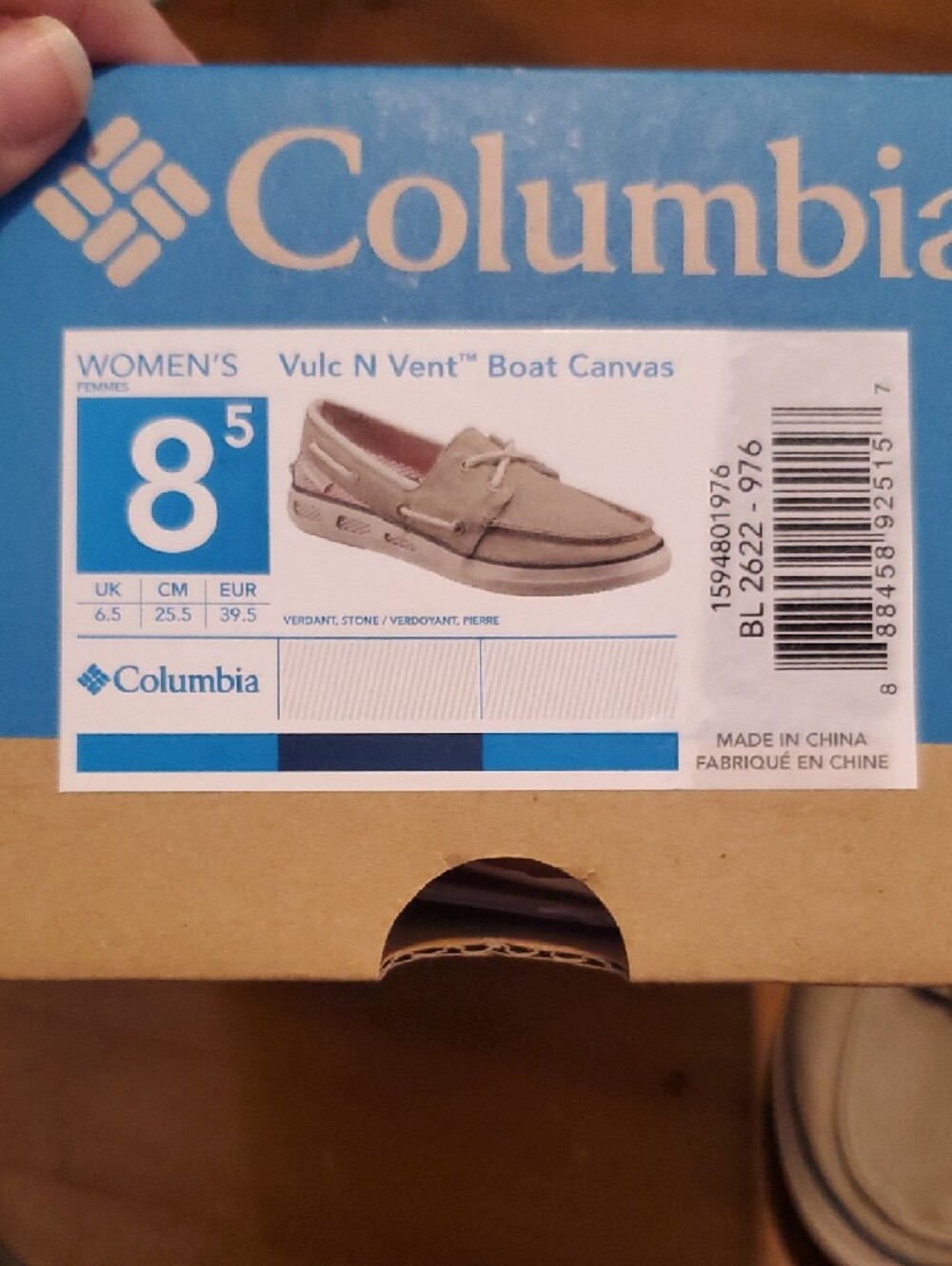 Columbia Gray Suede Boat Loafers with Pink Insoles - Picture 2 of 4
